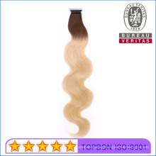 2020 New Style Human Hair Virgin Hair Salon Use 10A Omber Color Black-Blond Natural Curly Tape Hair Extension Remy Hair